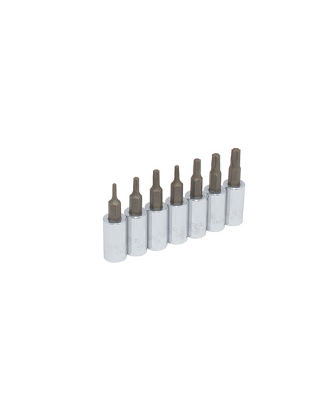 Juego de 7 dados punta Torx® 1/4" en riel Urrea