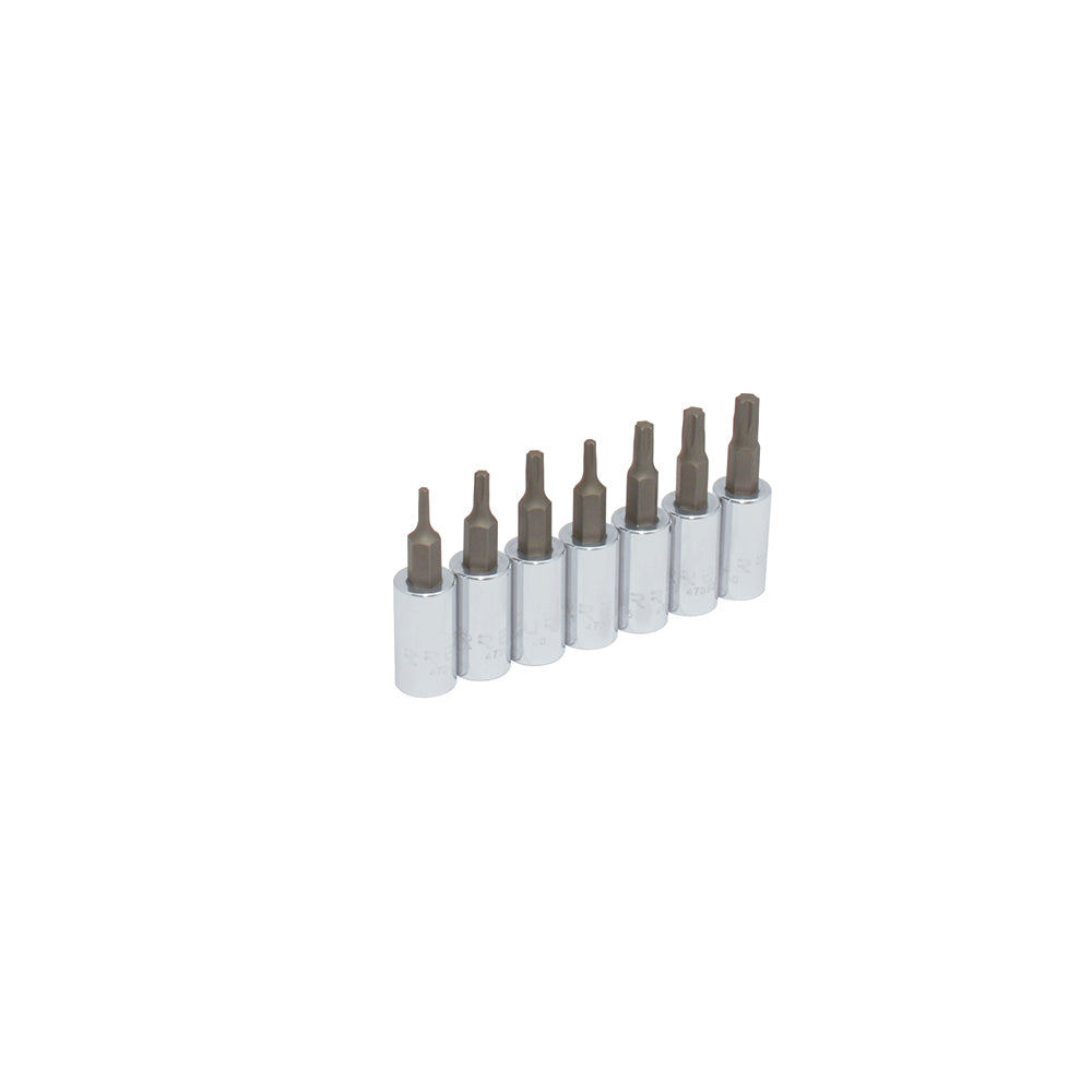 Juego de 7 dados punta Torx® 1/4" en riel Urrea