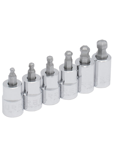 Juego de 6 dados punta hexagonal bola 3/8" Urrea