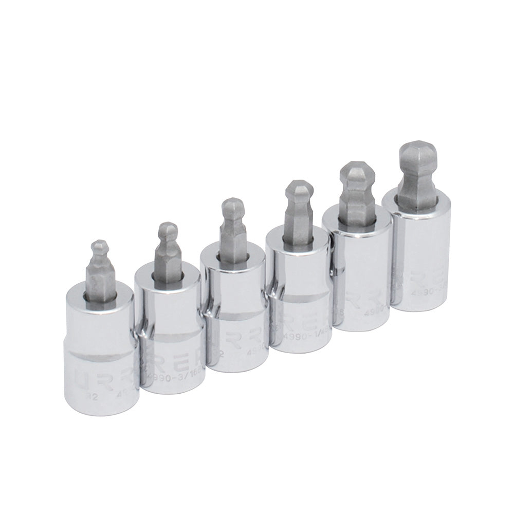 Juego de 6 dados punta hexagonal bola 3/8" Urrea