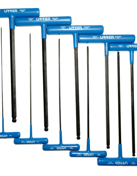 Juego 10 llaves hexagonales T ergonómica punta bola 9" Urrea
