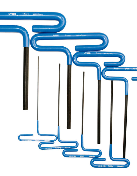 Juego 8 llaves hexagonales T mango vinil métricas 6" Urrea