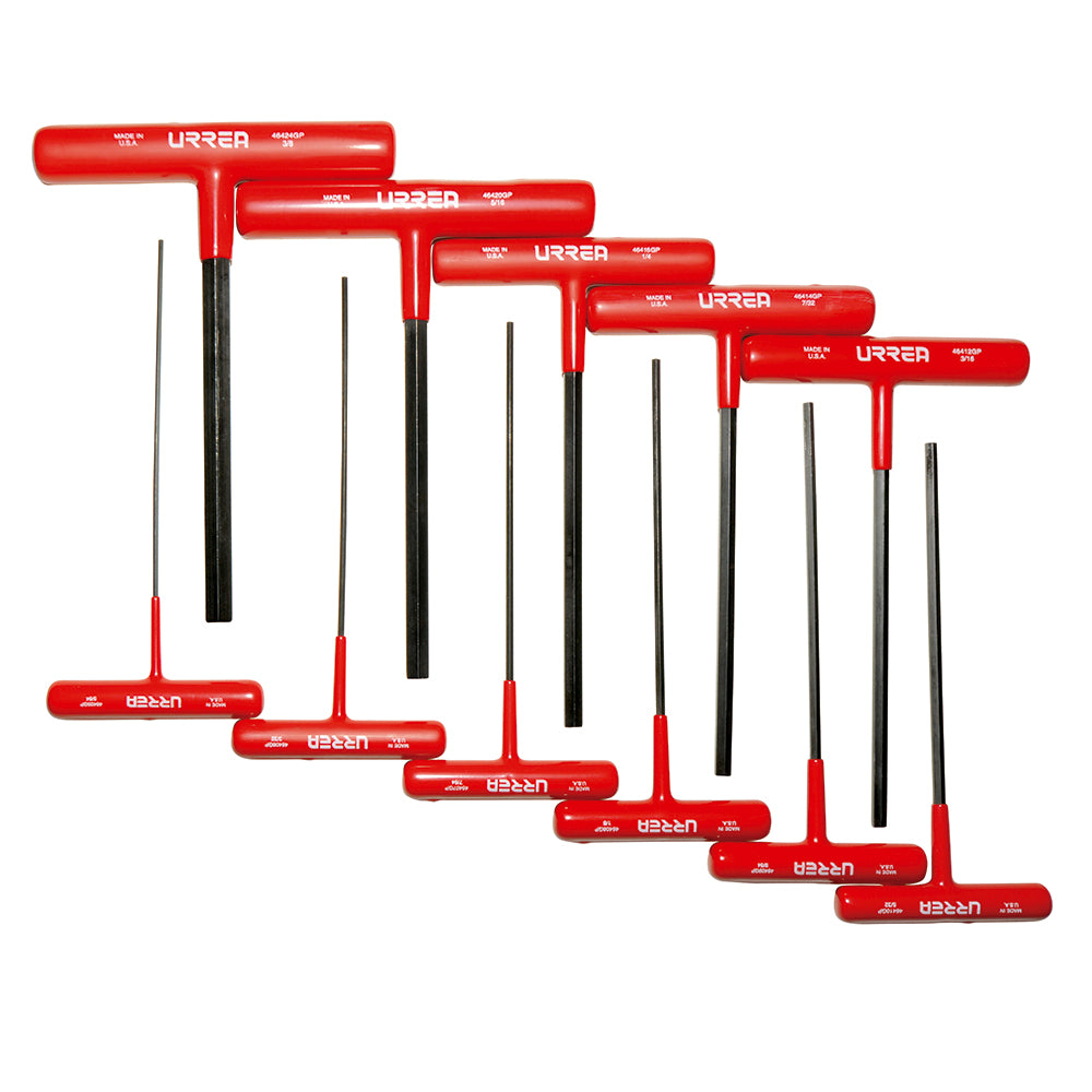 Juego 11 llaves hexagonales T ergonómicas pulgadas 6" Urrea