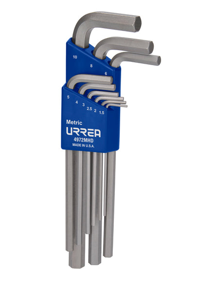 Juego de 9 llaves hexagonales L métricos Uso Pesado Urrea.