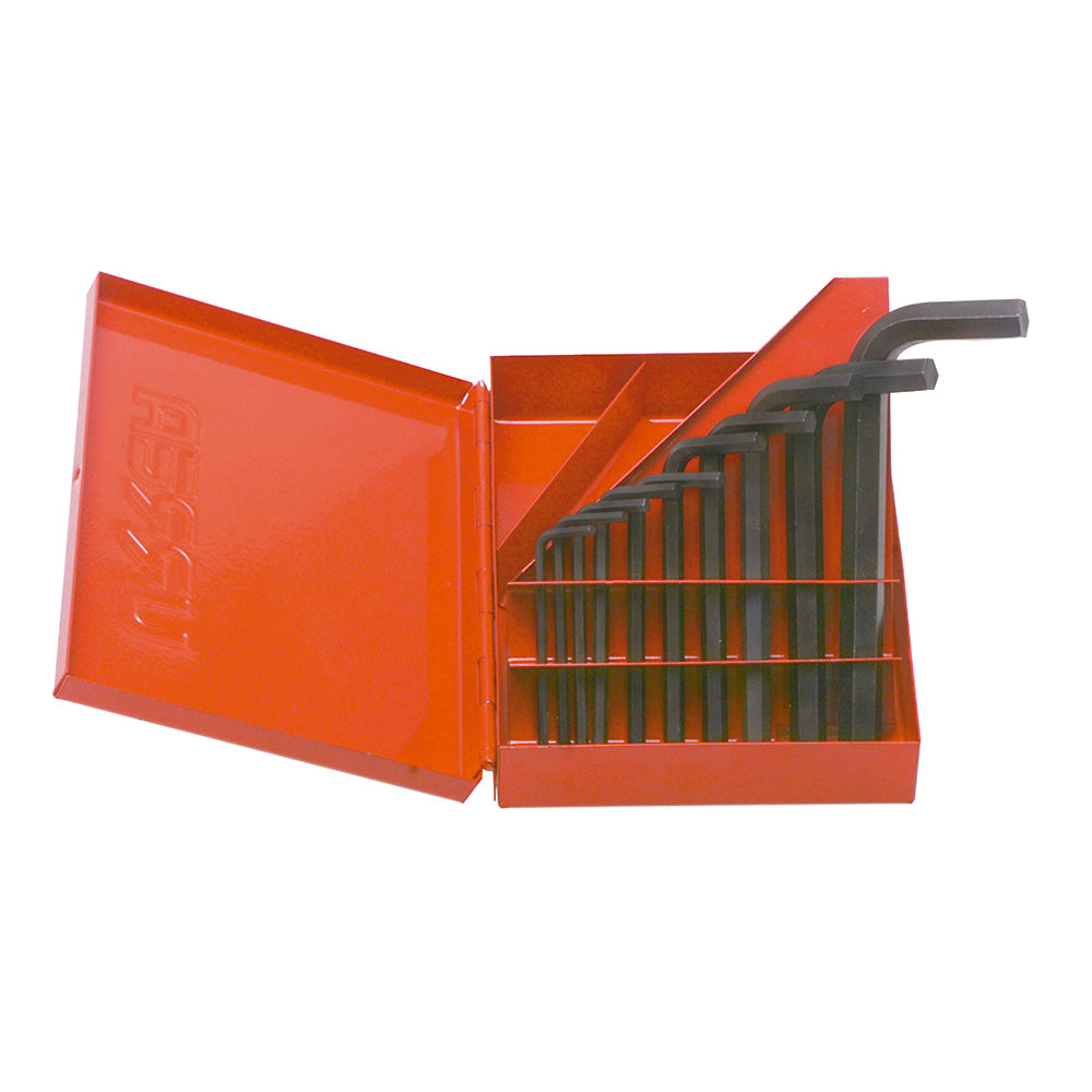 Juego de 10 llaves hexagonales "L" métricos caja Urrea