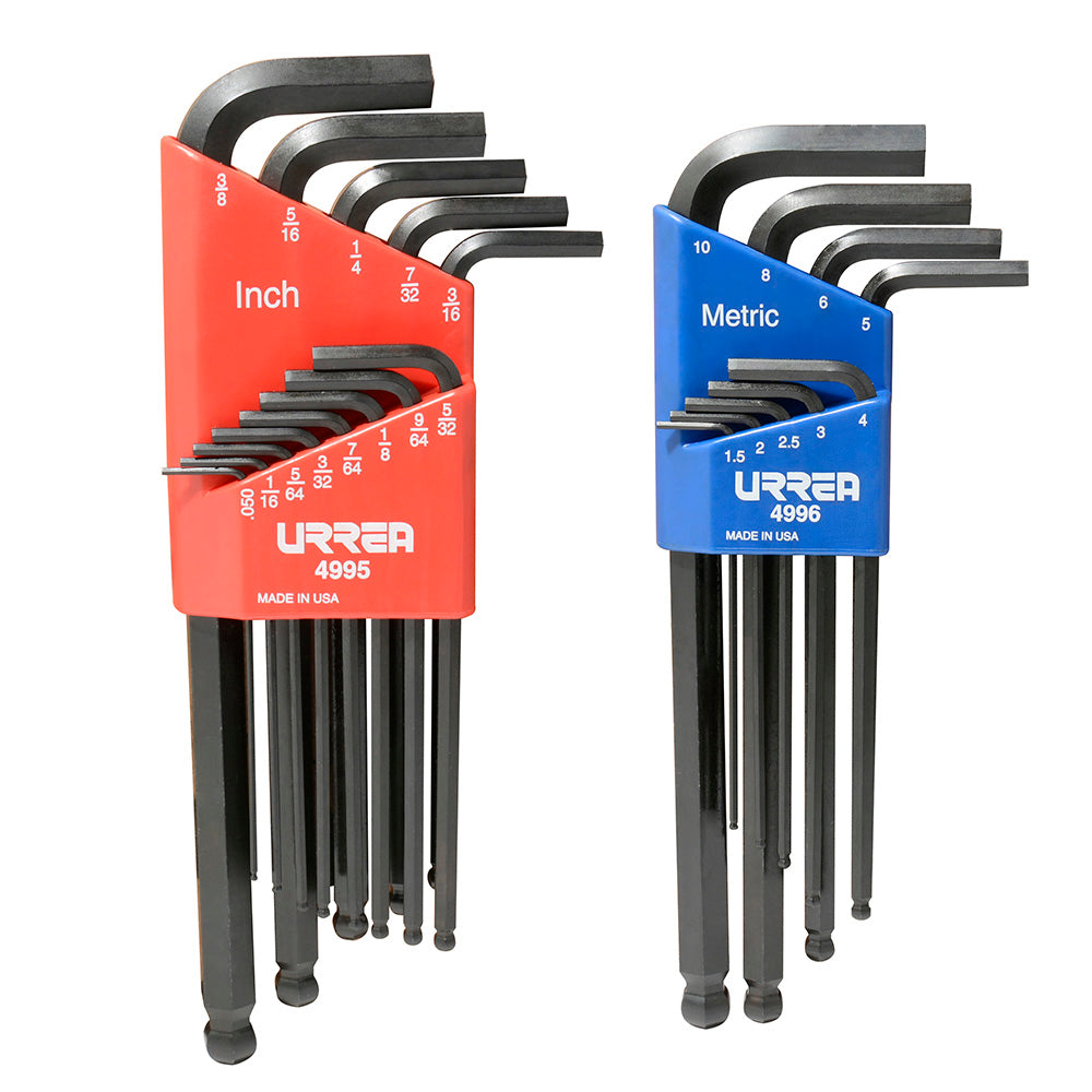 Juego 22 llaves hexagonales L combinado punta bola Urrea