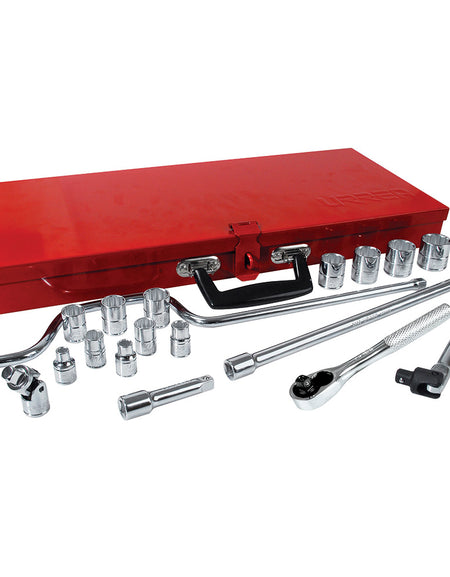 Juego de 19 dados y accesorios 3/8" Urrea