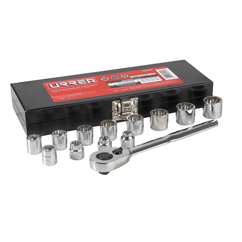 Juego de dado 13pz 3/8" compacto std Urrea