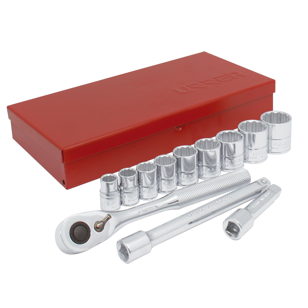 Juego dados y accesorios 13 piezas cuadro 3/8" pulg Urrea