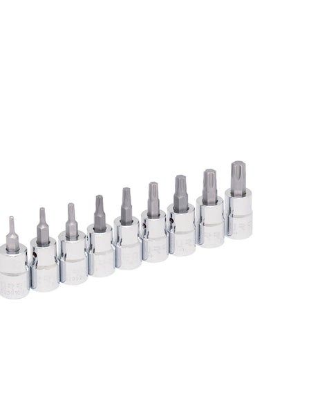 Juego de 9 dados punta Torx® en riel Urrea