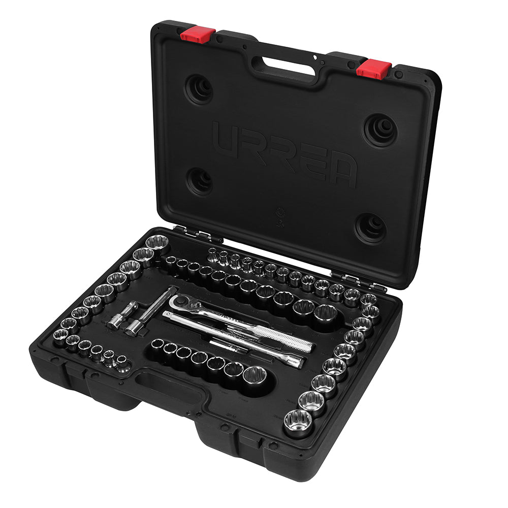 Juego de 60 dados y accesorios combinados 1/2" Urrea