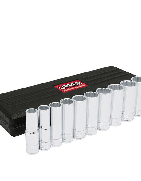 Juego de 10 dados largos en pulgadas 1/2" Urrea