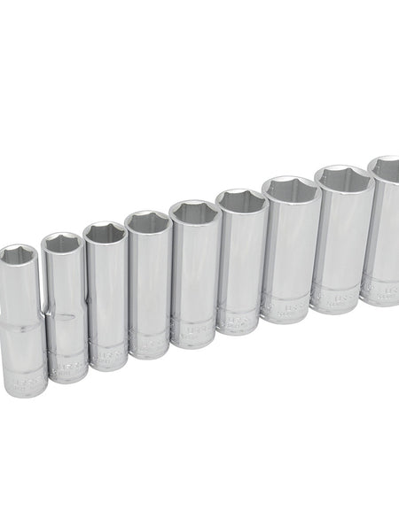 Juego de 9 dados largos en pulgadas boca 1/2" 6 puntas Urrea