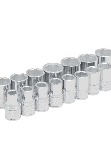 Juego de 15 dados largos métricos 1/2" 6 puntas Urrea