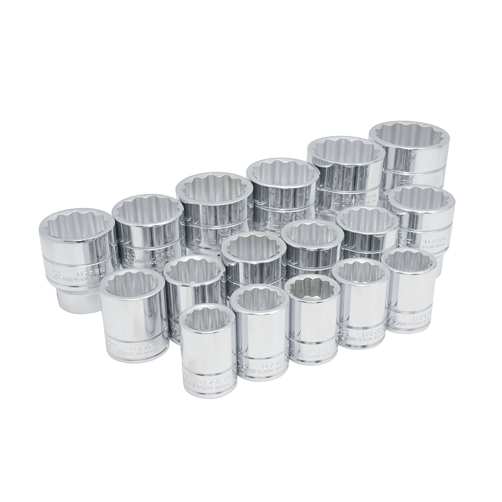 Juego de 17 dados métricos 3/4" Urrea