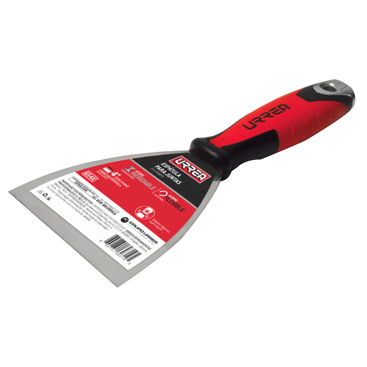 Espátula flexible de acero inoxidable 4" Urrea