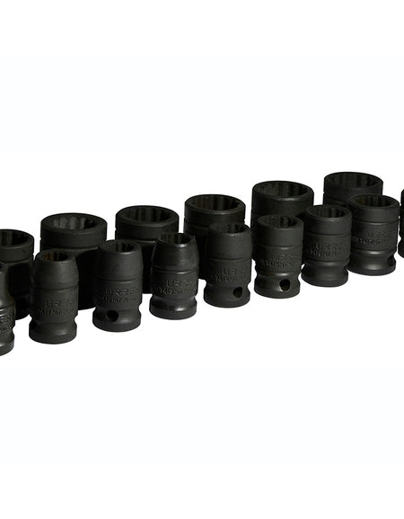 Juego de 15 dados de impacto métricos 1/2" Urrea