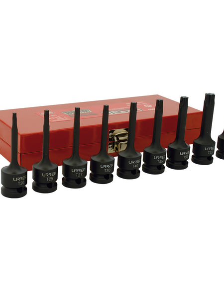 Juego de 9 dados de impacto punta Torx® 1/2" Urrea
