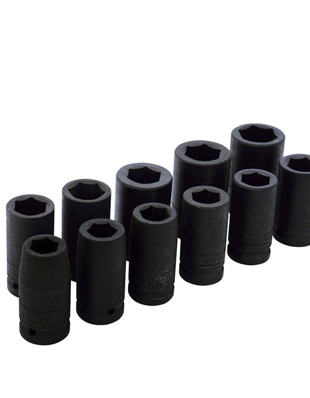 Juego de 11 dados de impacto largos métricos 3/4" Urrea