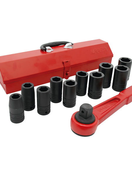 Jgo 12 dados impacto largos pulgadas y accesorios 3/4" Urrea