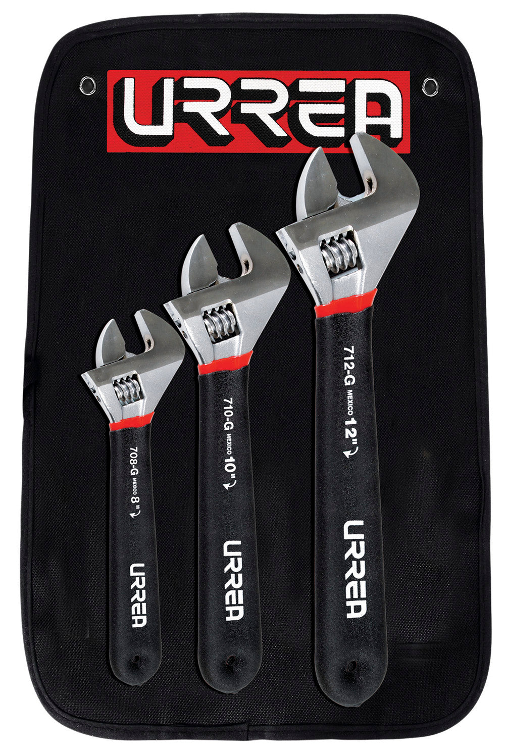 Juego de 3 llaves ajustable rubber grip Urrea