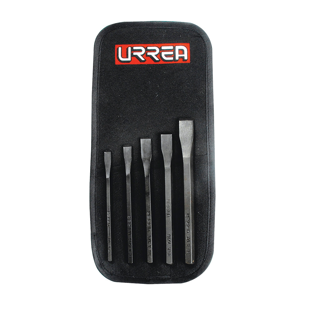 Juego de 5 cinceles 1/4"-1/2" Urrea