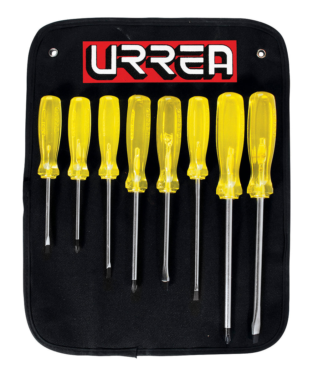 Juego de 8 destornilladores ámbar combinado Urrea