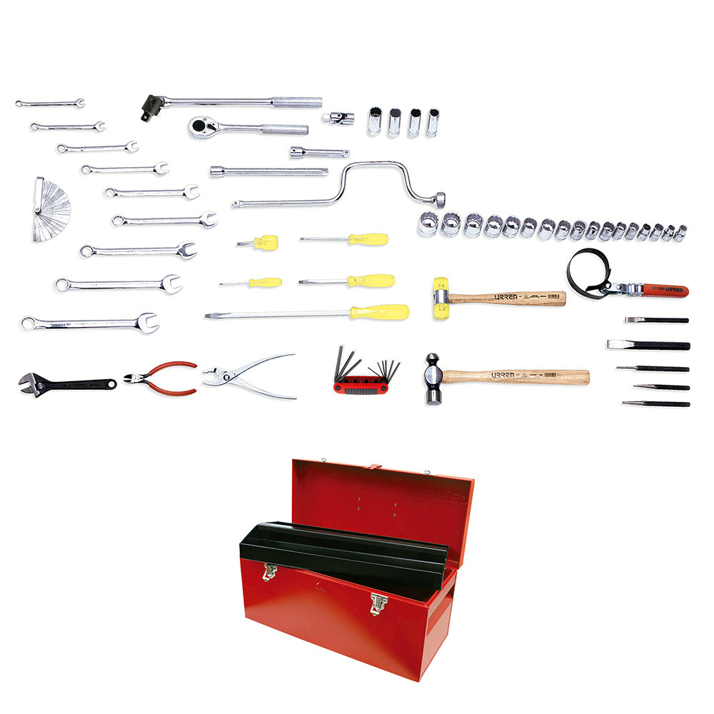 Juego básico automotriz 55 piezas sin gabinete Urrea