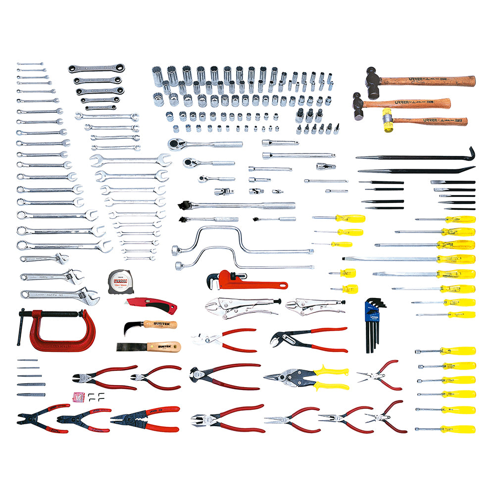 Juego intermedio industrial 202 piezas sin gabinete Urrea