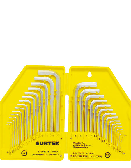 Surtek Juego combinado 30 llaves hexagonales "L" en estuche