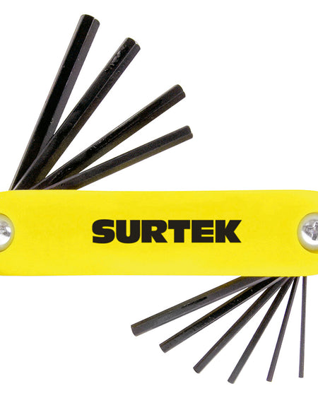 Juego de 7 llaves hexagonales en pulgadas tipo navaja Surtek