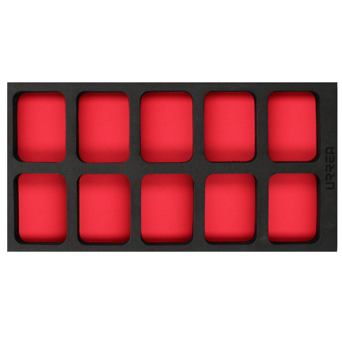 Urrea Bandeja para componentes chica de 50 mm de espesor 10 cavidades medidas 18 x 36 cm fabricada de EVA