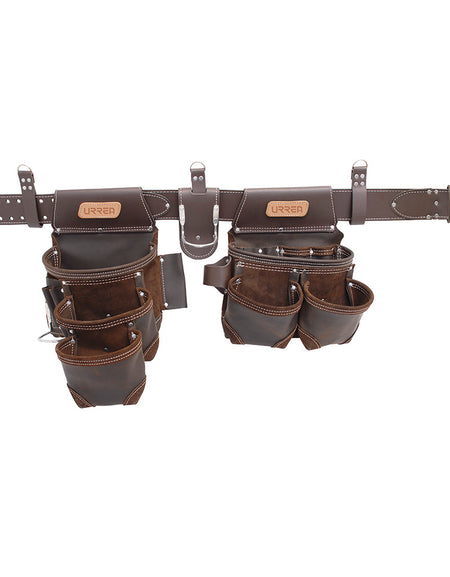 Estuche portaherramientas de cuero doble 16 compart. Urrea