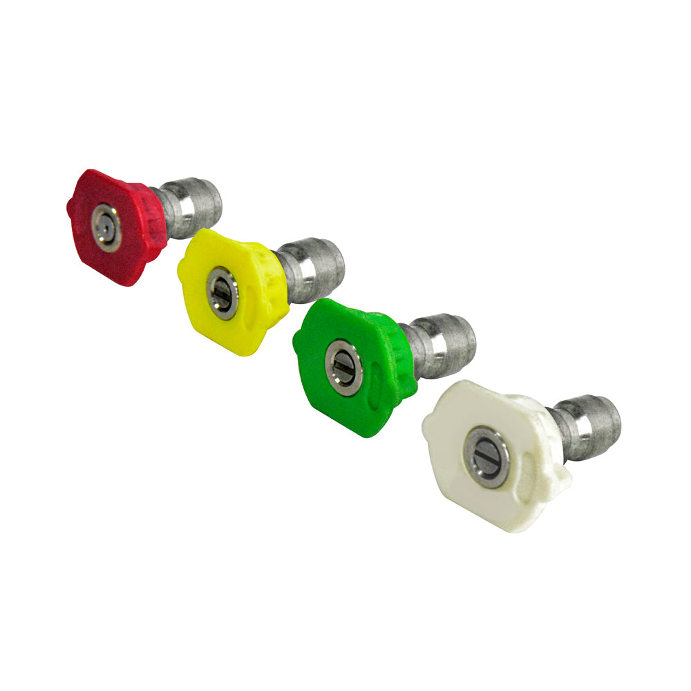 Puntas de rocio de alta presión, Rango de soporte de presión de hasta 4 000 PSI. 4 piezas, punta de 0°, 15°, 25°, 40° Surtek