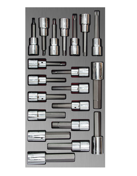 Juego dados con punta 20piezas 1/2" Urrea.