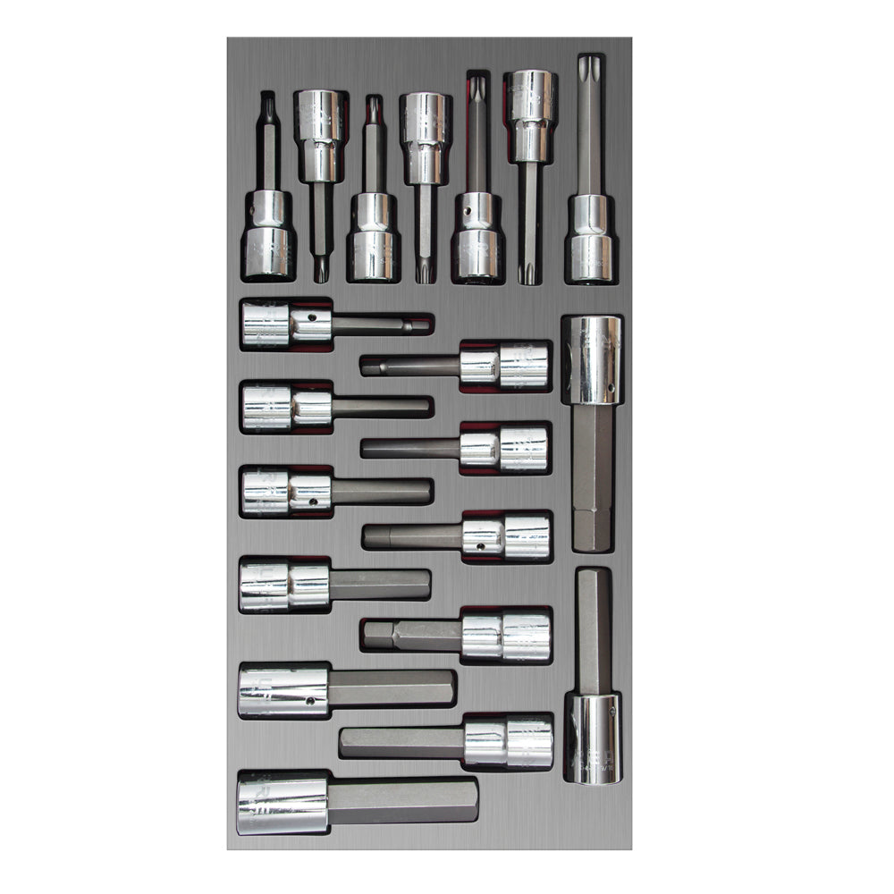 Juego dados con punta 20piezas 1/2" Urrea.