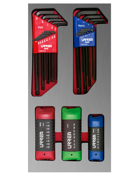 Juego 46 llaves hex Urrea.