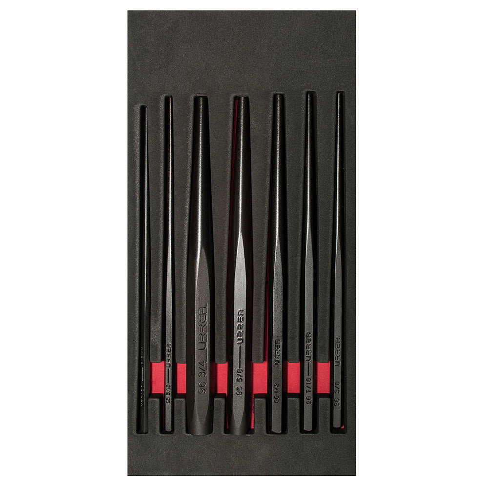 Juego de 7 Punzones guía botador largo Urrea