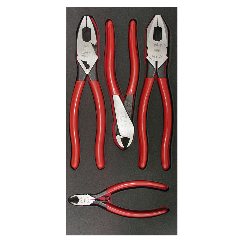 Juego de 4 pinzas de electricista Urrea