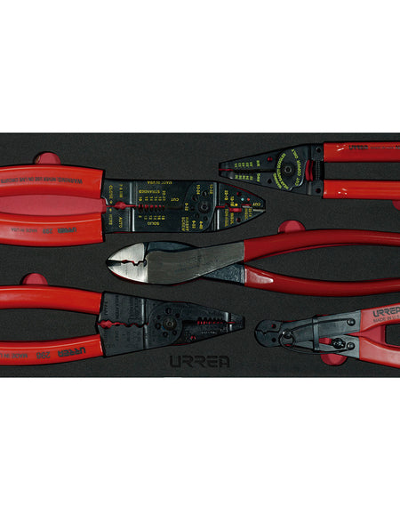 Juego de 5 Pinzas pela cable Urrea