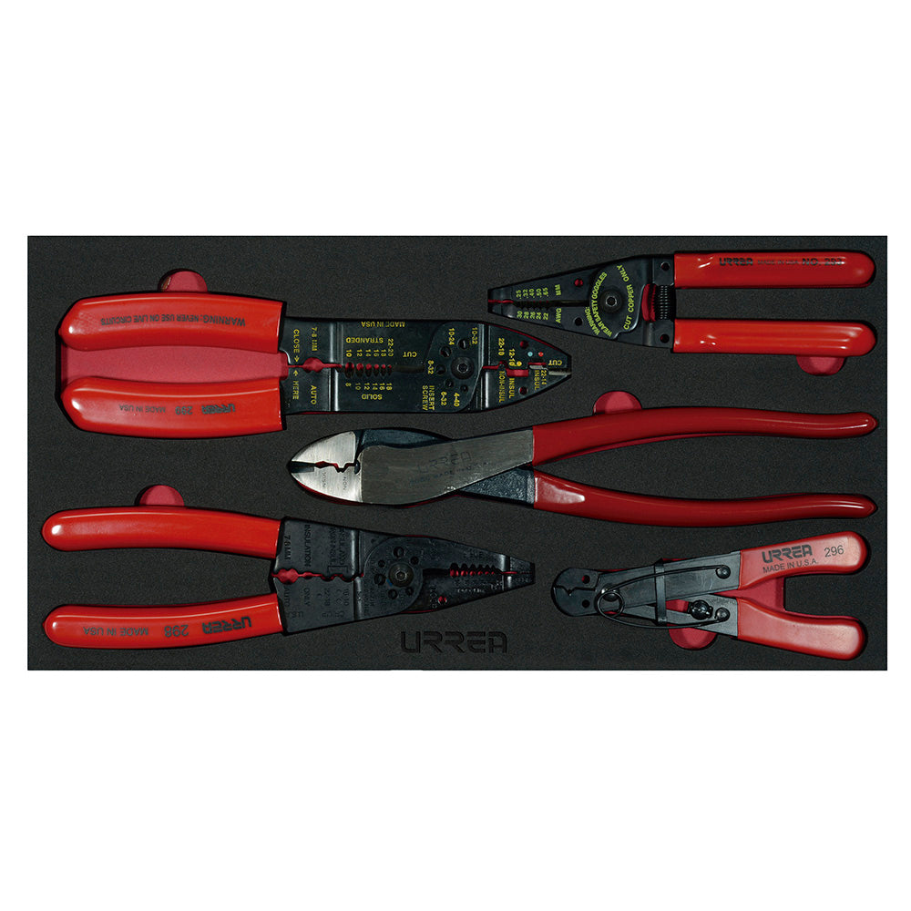 Juego de 5 Pinzas pela cable Urrea