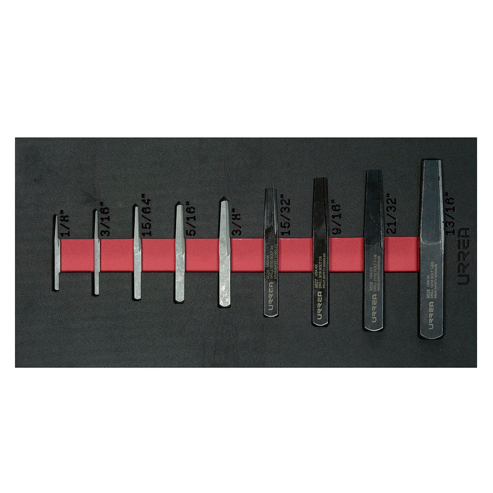 Juego de Extractores rectos para tubo 9 piezas Urrea