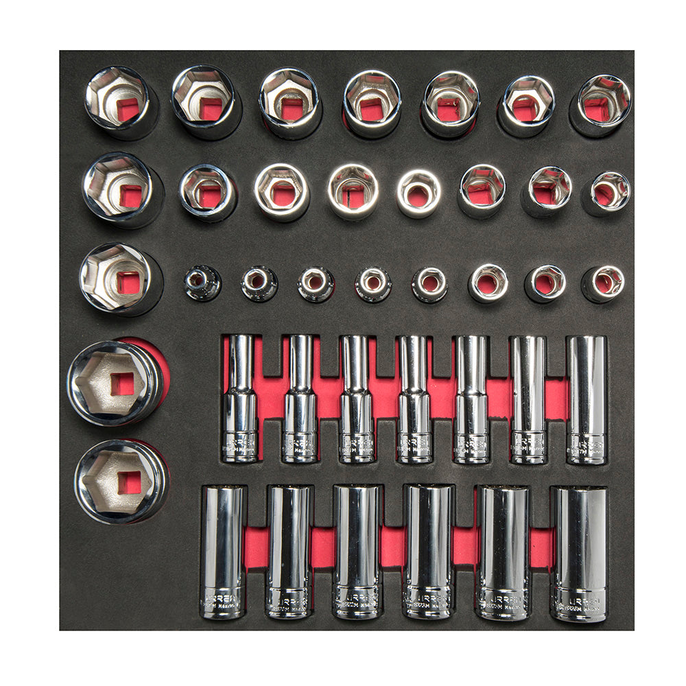Juego de dados 1/2" Métricos cortos & largos 39 pzs Urrea