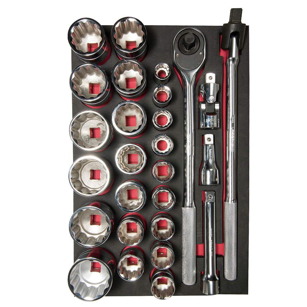 Juego de dados y acc. Cuadro 3/4" - SAE 27 pzs Urrea