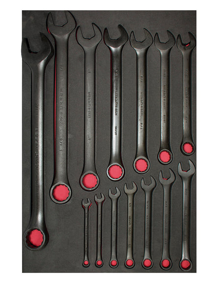 Juego 14 llaves combinadas SAE Urrea