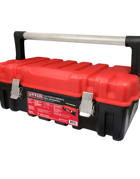 Caja plástica portaherramientas tapa roja Urrea