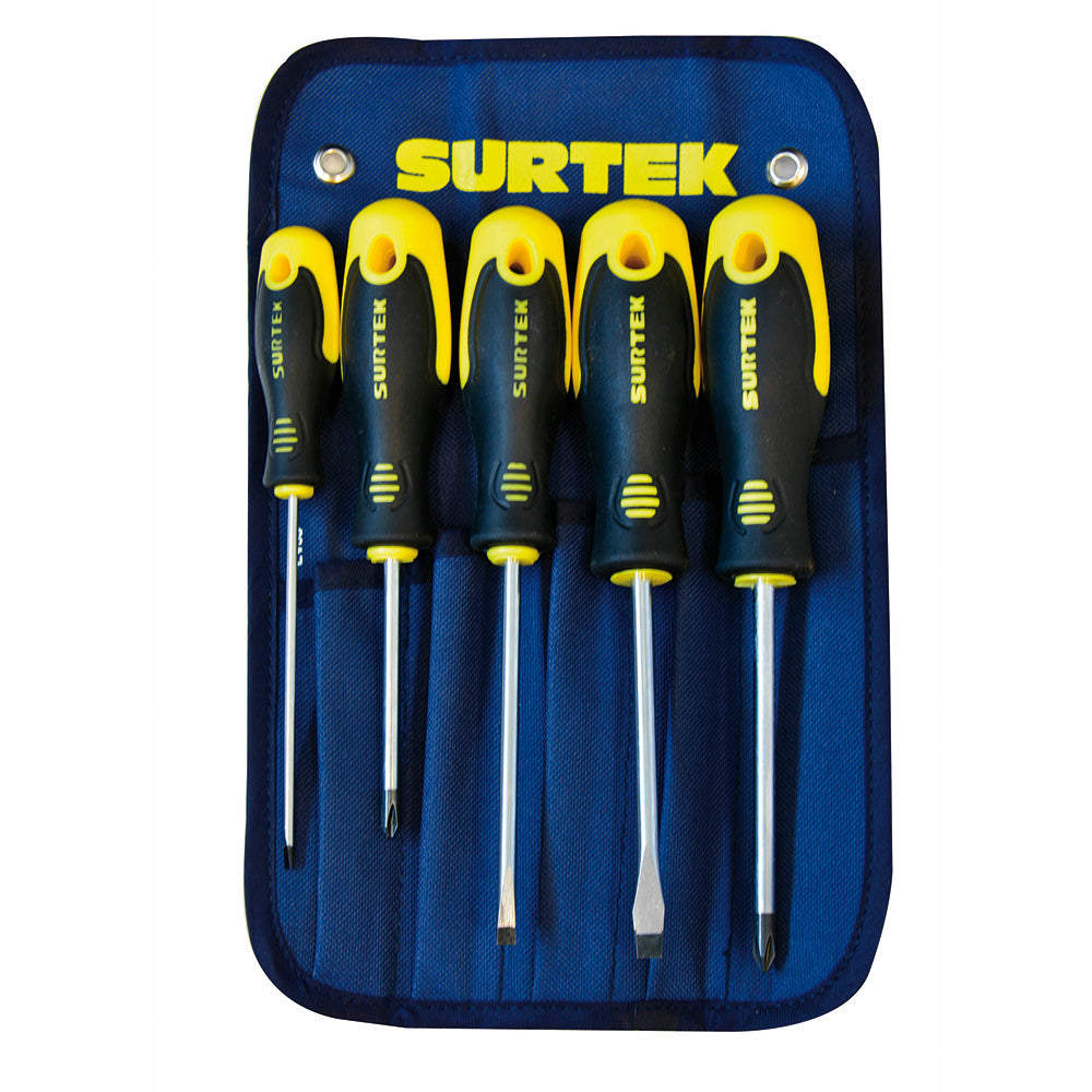 Surtek Juego 5 destornilladores bimaterial estuche comb.