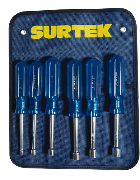 Surtek Juego 6 destornilladores azules de caja en pulgadas