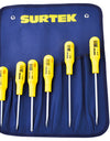 Juego de 6 destornilladores amarillos combinado Surtek
