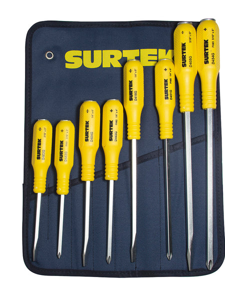Surtek Juego 8 pz destornilladores amarillos de golpe